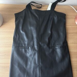 Black Faux Leather Dress